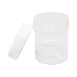 Clear Specimen Containers in Bulk Packs with Stackable Lids