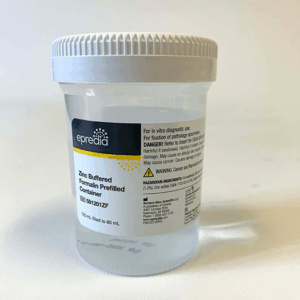 Zinc Formalin Prefilled Containers in Trays